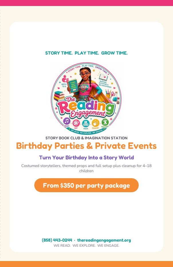 Birthday Parties & Private Events brochure — front cover
